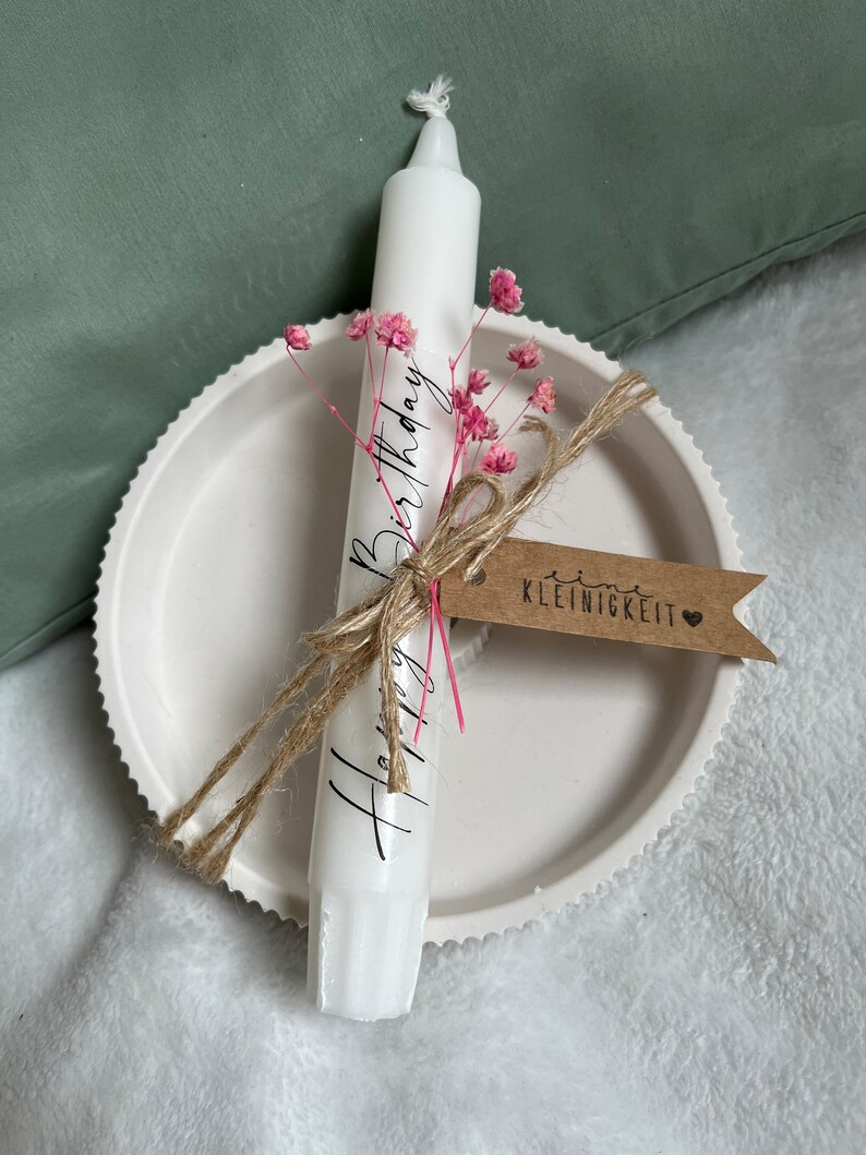 Geschenkset "eine Kleinigkeit" | Kerze mit Kerzenteller | Geburtstag