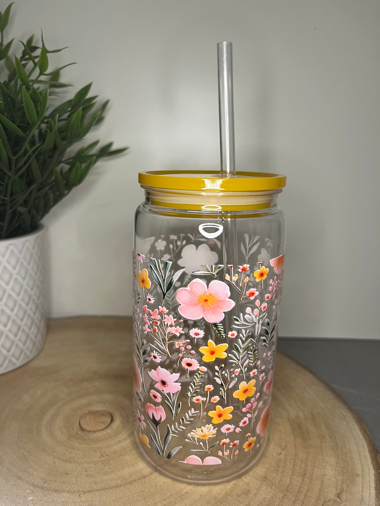 Trinkbecher Plastik Frühlingsblumen