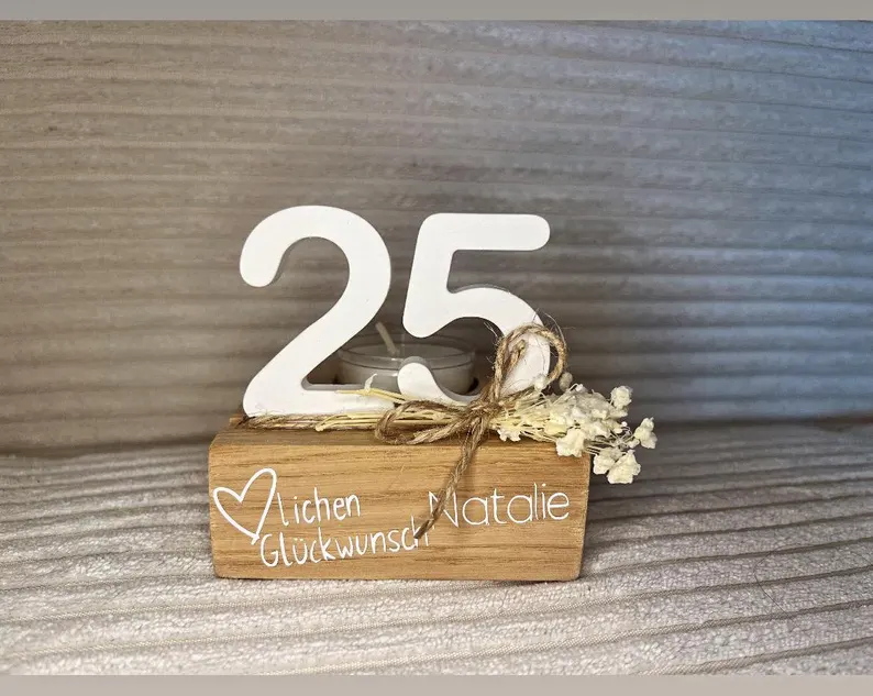 Teelichthalter | Geburtstag | personalisierbar | Holz