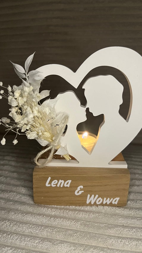 Teelichthalter | Hochzeit | personalisierbar | Holz