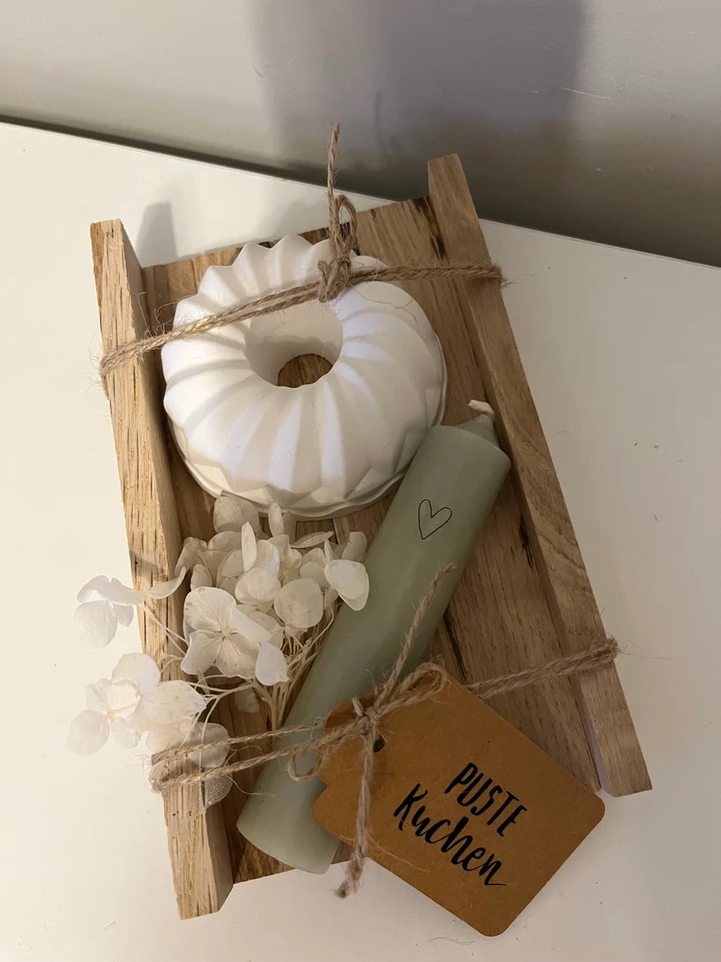 Geschenkset "Pustekuchen" | Kerze mit Pustekuchen | Geburtstag