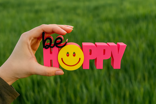 Schriftzug | be happy | Statement
