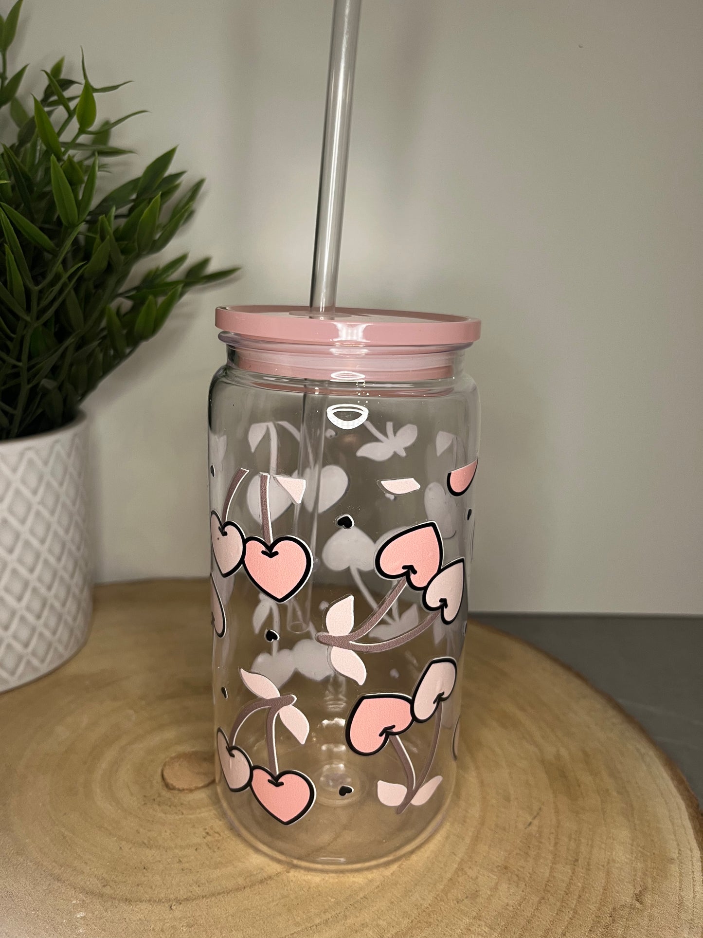 Trinkbecher Plastik Herzkirschen