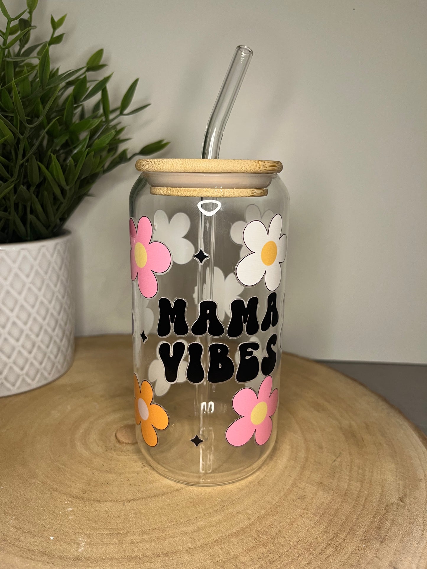 Glastrinkbecher Mama Vibes