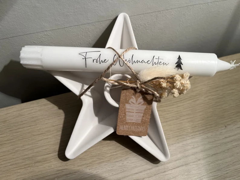 Geschenkset | Weihnachten | Weihnachtsteller | Stern | Kerze | klein
