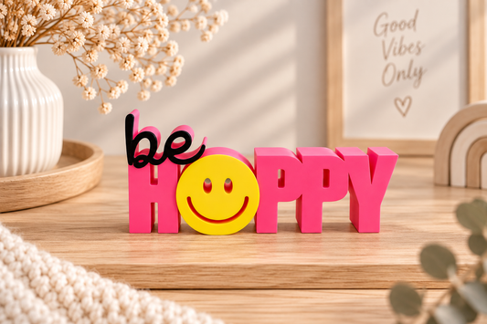 Schriftzug | be happy | Statement