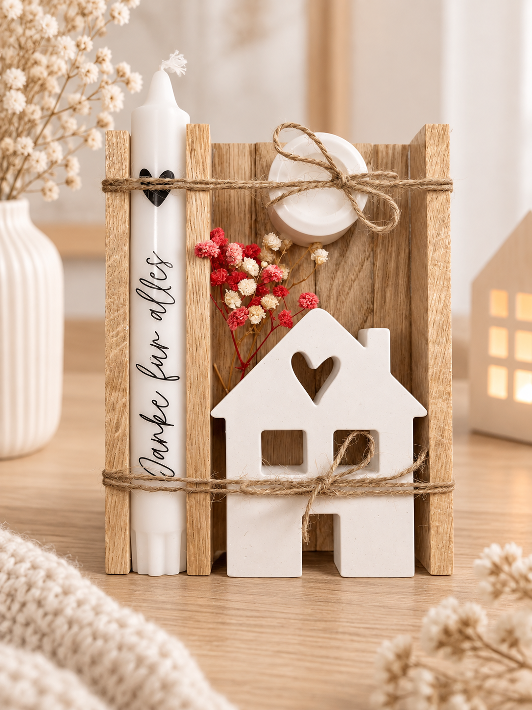 Geschenkset "Danke für alles!" | Kerze | Haus |