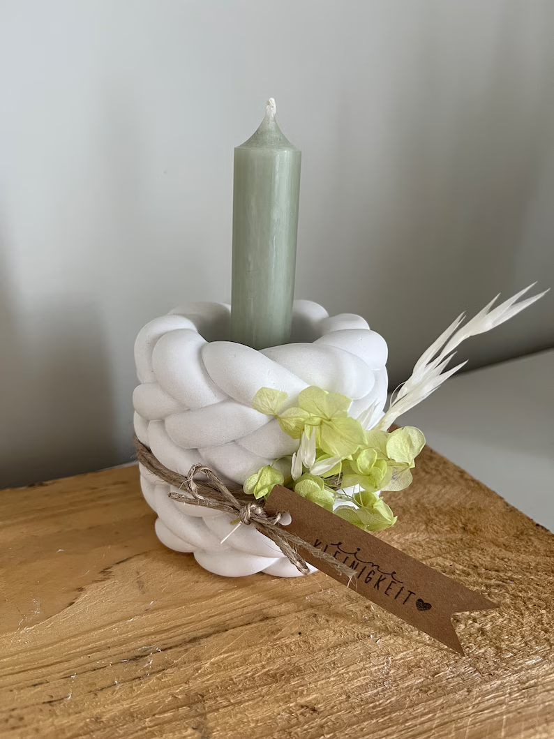 geflochtener Kerzenhalter | Kerzenhalter | Stabkerzen