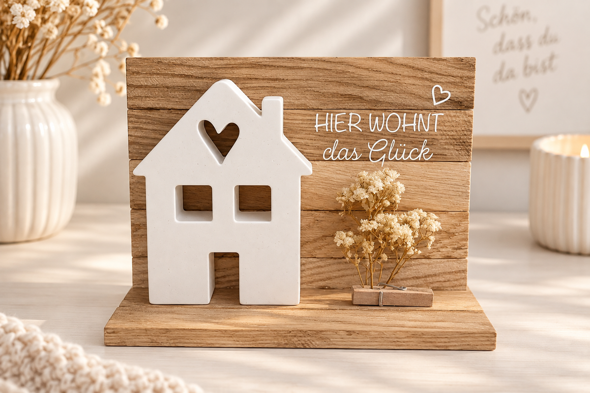 Geschenk | Einweihung | Einzug | Deko | Hier wohnt das Glück