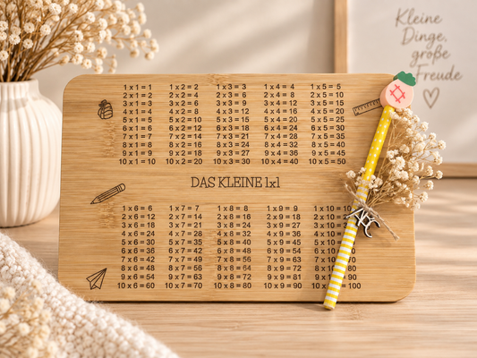 Geschenk | 1x1 | Schulanfang | Frühstücksbrett | Bleistift | Schuleinführung