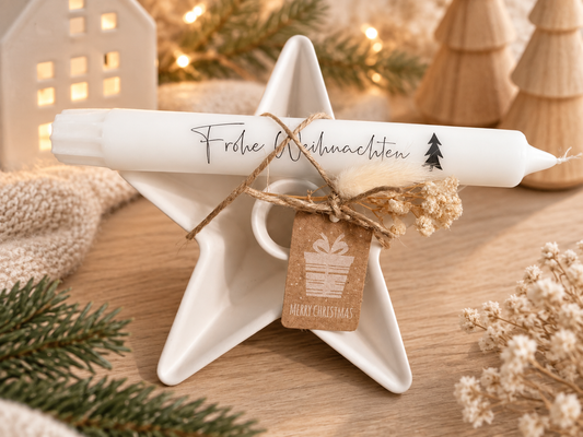 Geschenkset | Weihnachten | Weihnachtsteller | Stern | Kerze | klein
